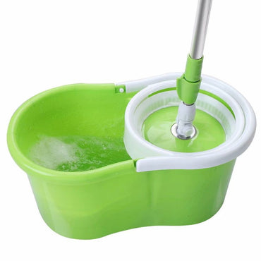 Green - 360 Spin Mop & Bucket System with Microfiber Head