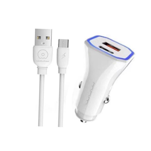 wuw Car Charger 12W PD+USB 2A fast charging With Micro Cable T54