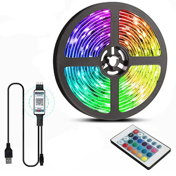 LED Strip Lights - USB Powered - RGB 5050 with Remote Control and Bluetooth