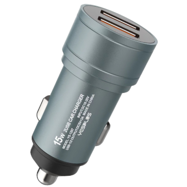 YESPLUS - YS-1207 - 15W Universal Dual USB Car Charger - Silver
