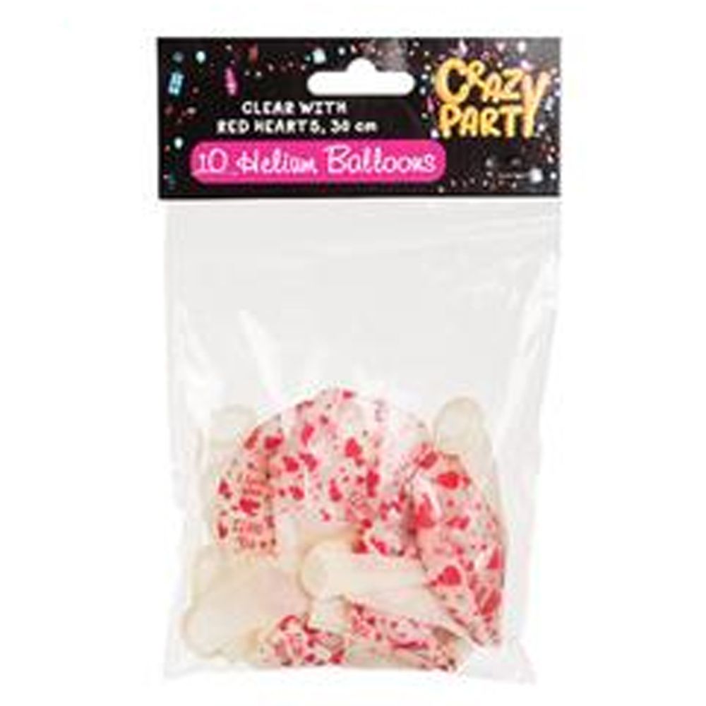 Balloons Helium Clear Hearts - 10 Piece