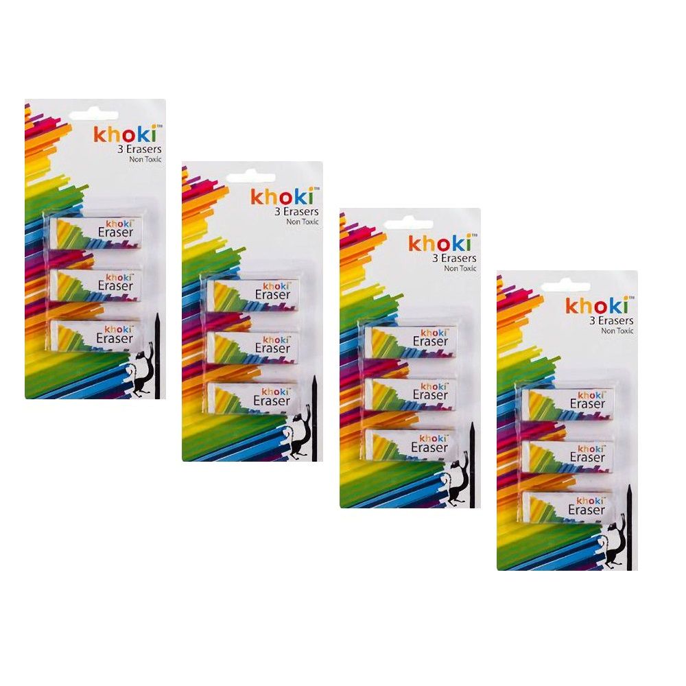 3 Piece Eraser Set - Bulk Pack 4