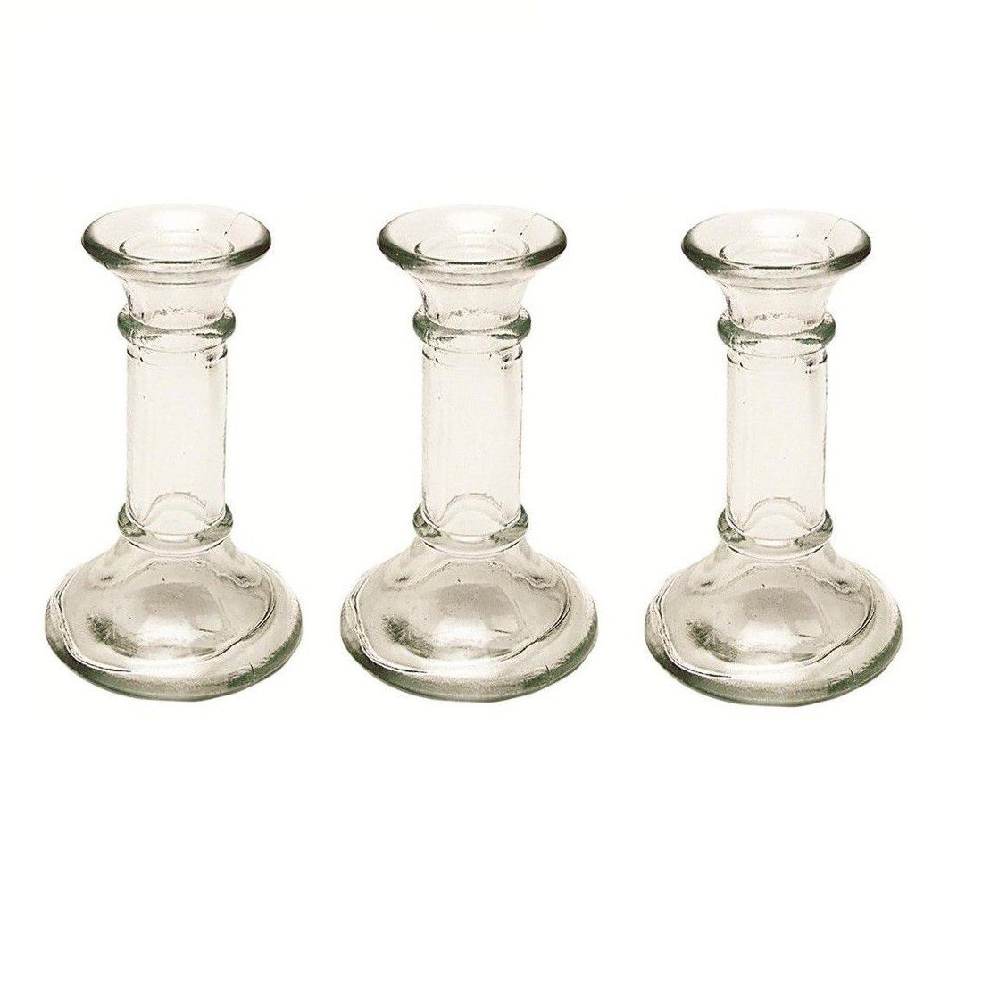 Clear Glass Candle Holder - 13,5cm (Set of 3)