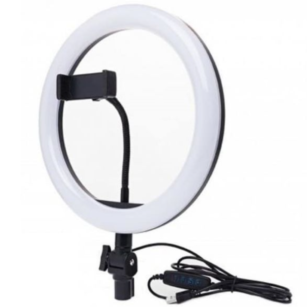 26cm Ring Light with Phone Clip - Selfie Light Vlogging Kit for Phone