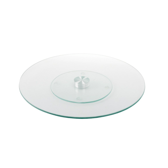 35cm Tempered Glass Round Tabletop Turntable Rotating Serving Tray