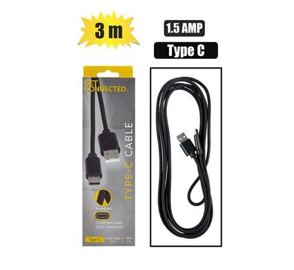 USB CABLE TYPE C 1.5 AMP-3m