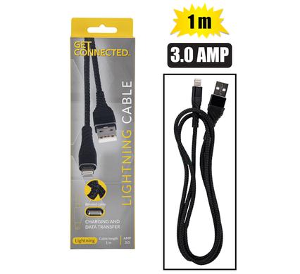 USB CABLE LIGHTNING 3.0 AMP 1m