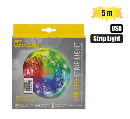 STRIP LIGHT LED USB 5M WITH REMOTE