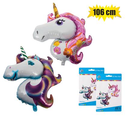 BALLOON HELIUM FOIL UNICORN 106cm F-04