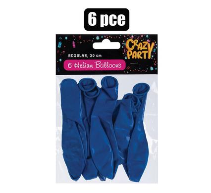 BALLOONS HELIUM 6PC BLUE F-01