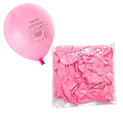 BALLOONS HELIUM 1PC PINK HB PRINT F-01