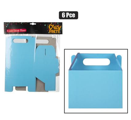 PARTY LOOT SNACK BOX 6PCE BLUE