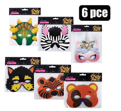 PARTY MASK ANIMAL 6PC