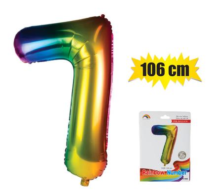 BALLOON HELIUM FOIL RAINBOW 7 106cm F-04