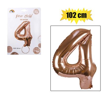 BALLOON HELIUM FOIL ROSE G 4 102cm F-04