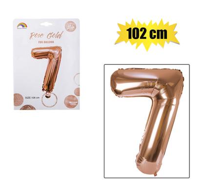 BALLOON HELIUM FOIL ROSE G 7 102cm F-04