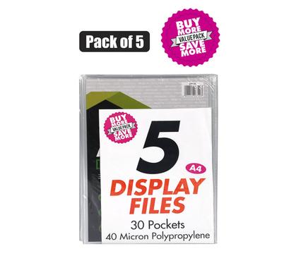 FILE DISPLAY-BOOK PL A4 30-PAGE 5PK