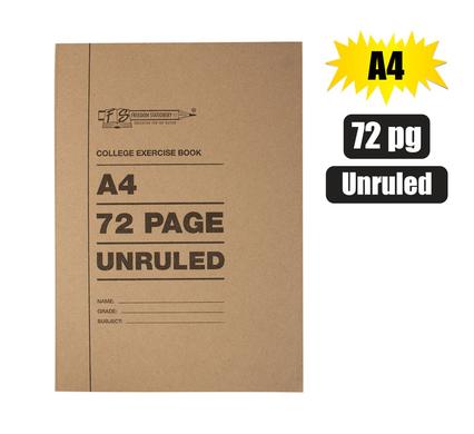 BOOK SOFT-COVER A4 72PG UNRULED