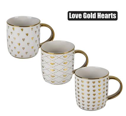 MUG OCCASIONS LOVE GOLD HEARTS 300ml
