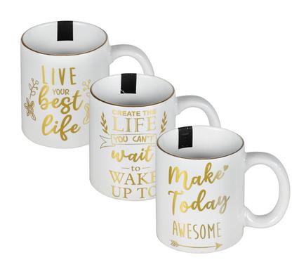 MUG DAILY GOLD PRINT MOTIVATIONAL ASTD