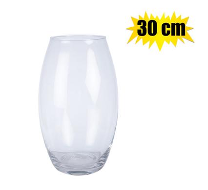 VASE GLASS FLORIST CONVEX 30CM CLEAR