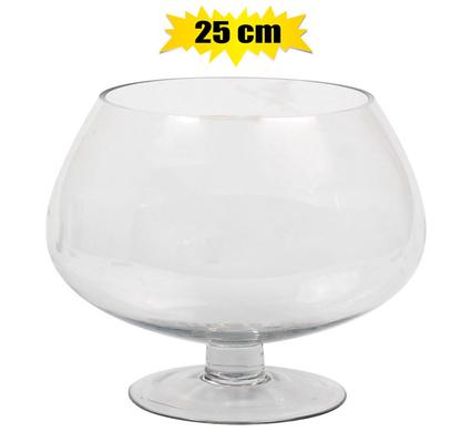 VASE GLASS FOOTED 25x25cm ASSTD