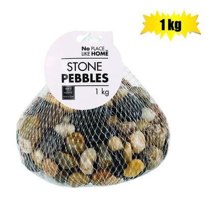 PEBBLES RIVERSTONES 1kg MIXED-COL