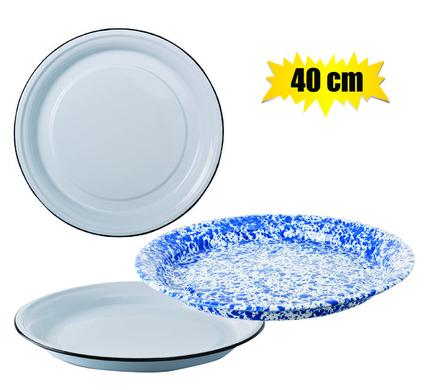 TRAY 40cm ENAMEL ROUND