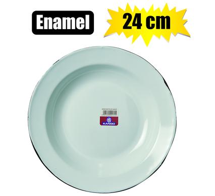 PLATE ENAMEL 24cm WHITE (SOUP)