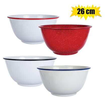 MIXING BOWL ENAMEL 26cm FOOTED