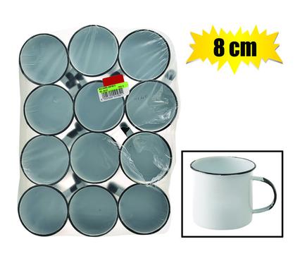 MUG ENAMEL 8cm WHITE-KANGO