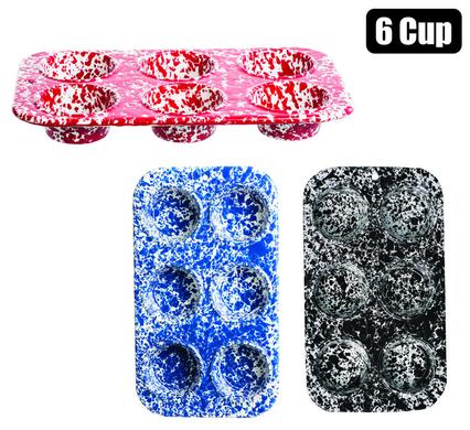 MUFFIN TIN ENAMEL 6-CUP 30x17cm
