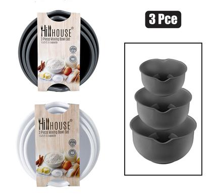 MIXING BOWLS SET PLASTIC 1.5L/2L/2.5L