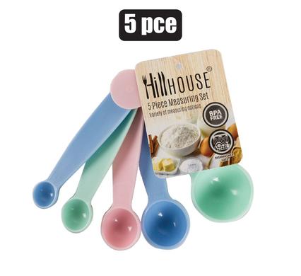 MEASURING-SET SPOONS 5PC PASTELS H/HOUSE
