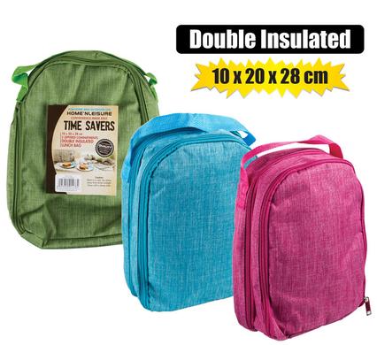 LUNCH BAG 10x20x28cm INSULATED DOUBLE