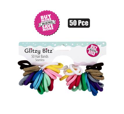HAIR BAND ELASTIC 50PC NO JOIN LIGHT