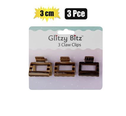 HAIR CLAW CLIPS 3cm 3PC