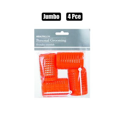 HAIR CURLERS PL 4PC JUMBO ORANGE