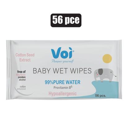 VOI WET-WIPES 56PC 16x19cm 99% WATER