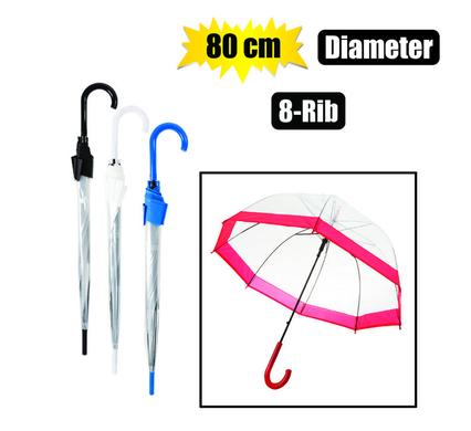 UMBRELLA DOME SHAPED 8-RIB ASTD 80cm DIA