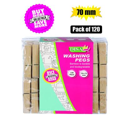 WASHING PEGS BAMBOO 70mm PACK-120