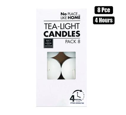 CANDLE TEA-LIGHT WHITE 3.5CM BOX-8