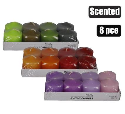 CANDLE VOTIVE 3.5cm 8pcs RAINBOW SCENTED