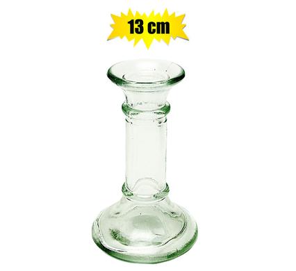 CANDLE-HOLDER GLS 13cm CLEAR