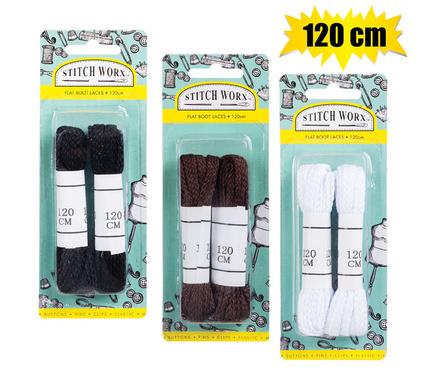 HABERDASHERY SHOE LACES 120cm WHITE