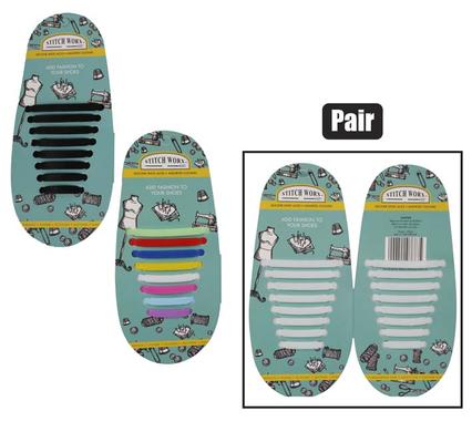 HABERDASHERY SHOE LACE SILICONE 1PAIR