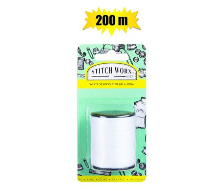 HABERDASHERY SEWING THREAD WHITE 200m