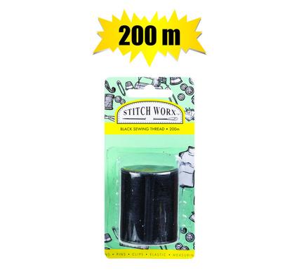 HABERDASHERY SEWING THREAD BLACK 200m