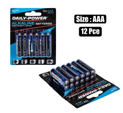 BATTERIES ALKALINE SIZE:AAA 12PCE VAL PK