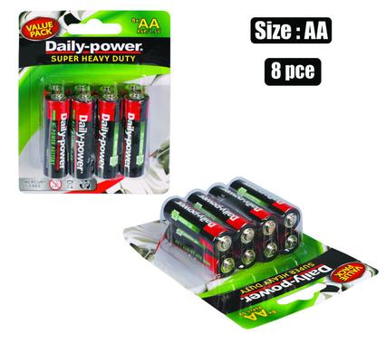 BATTERIES H/POWER SIZE:AA 8PCE BLISTER